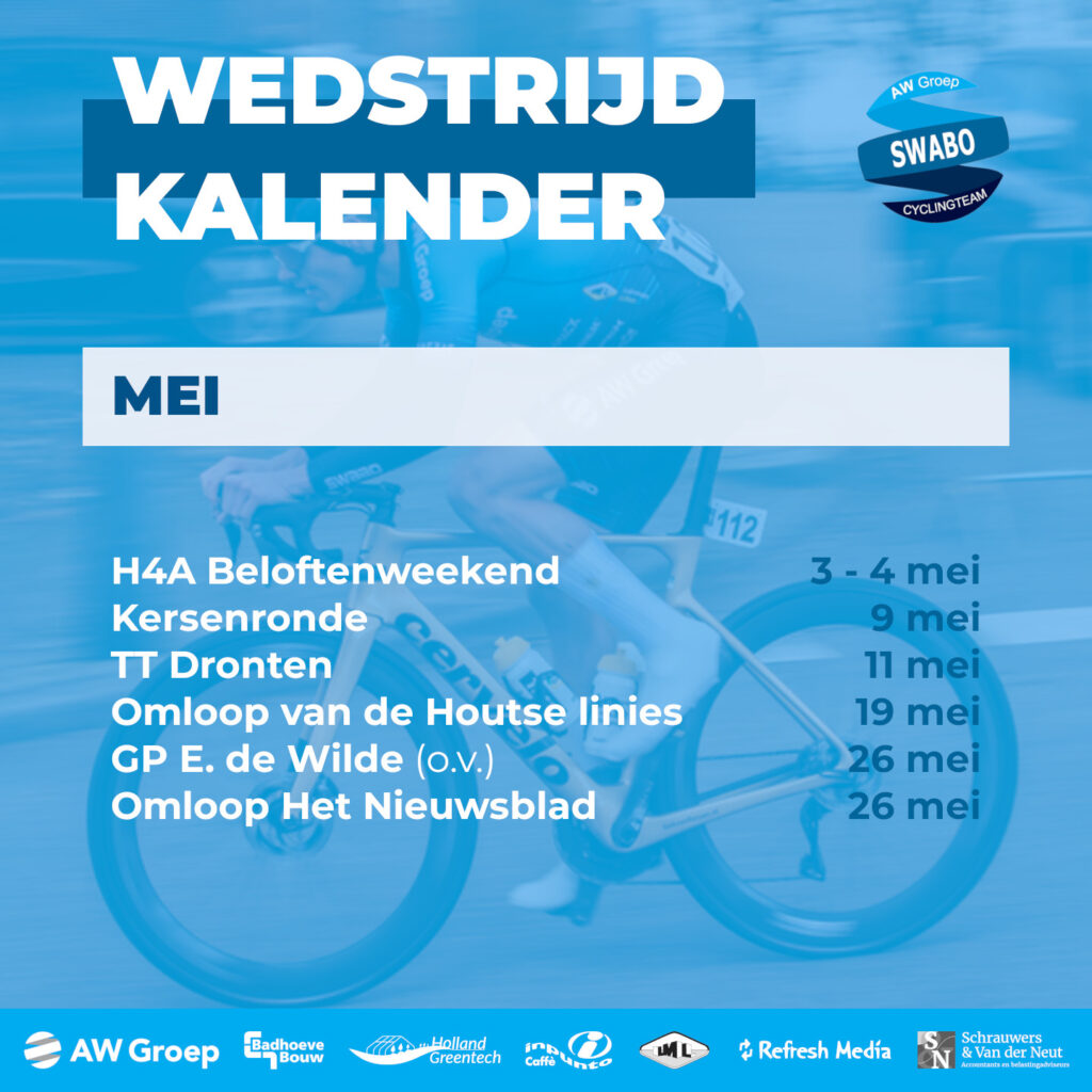 WEDSTRIJD KALENDER MEI