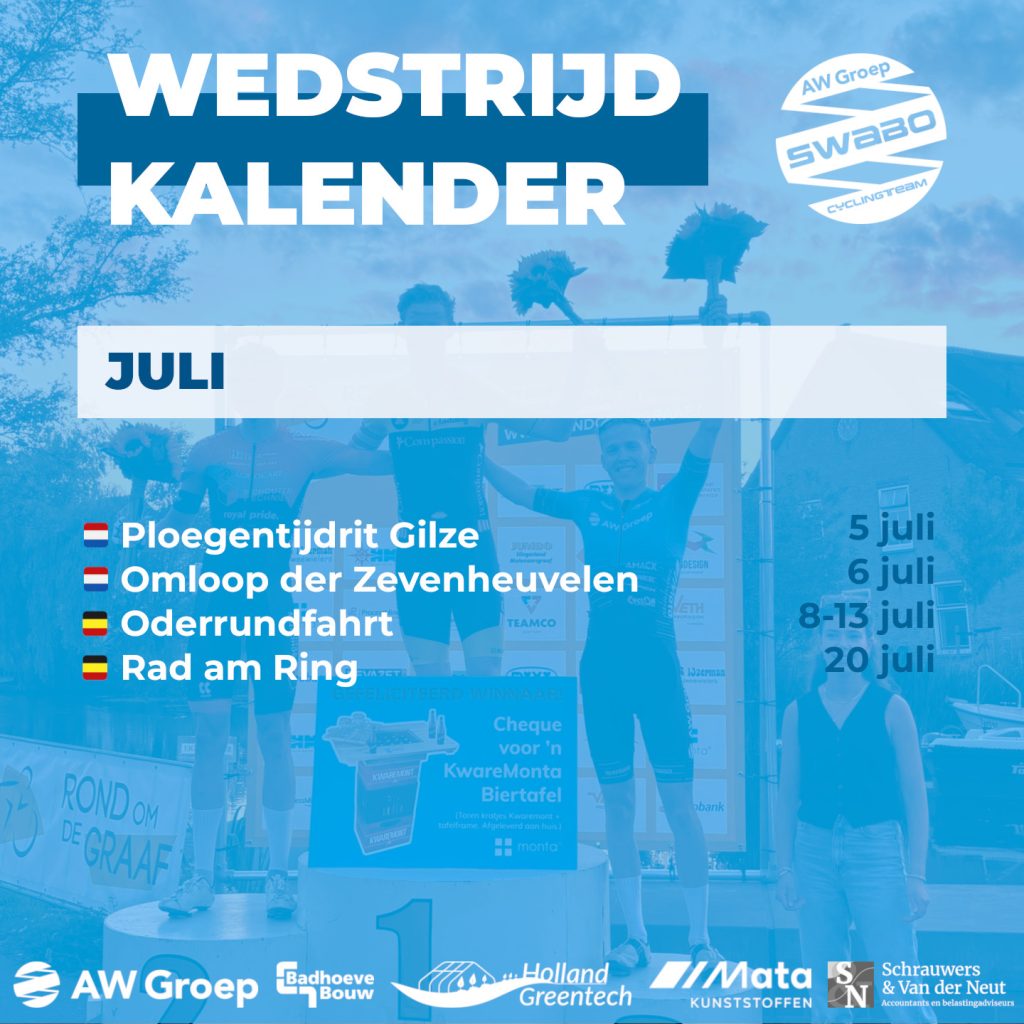 WEDSTRIJD KALENDER JULI